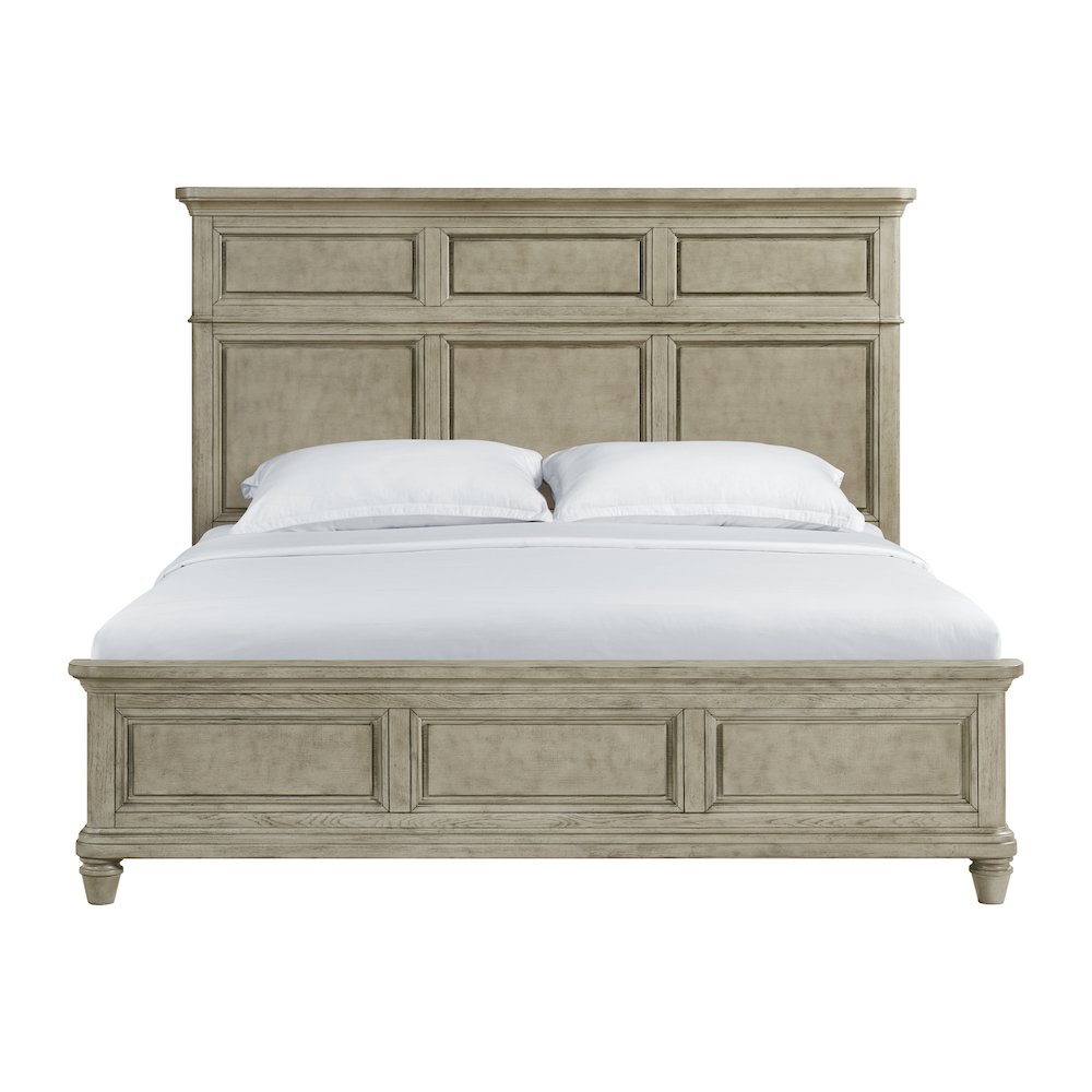 Emiko King Panel Bed in Light Grey. Picture 2