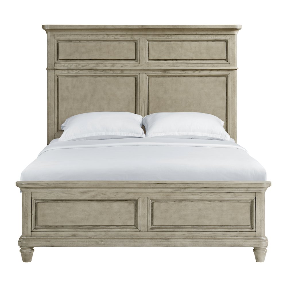 Emiko Queen Panel Bed in Light Grey. Picture 2