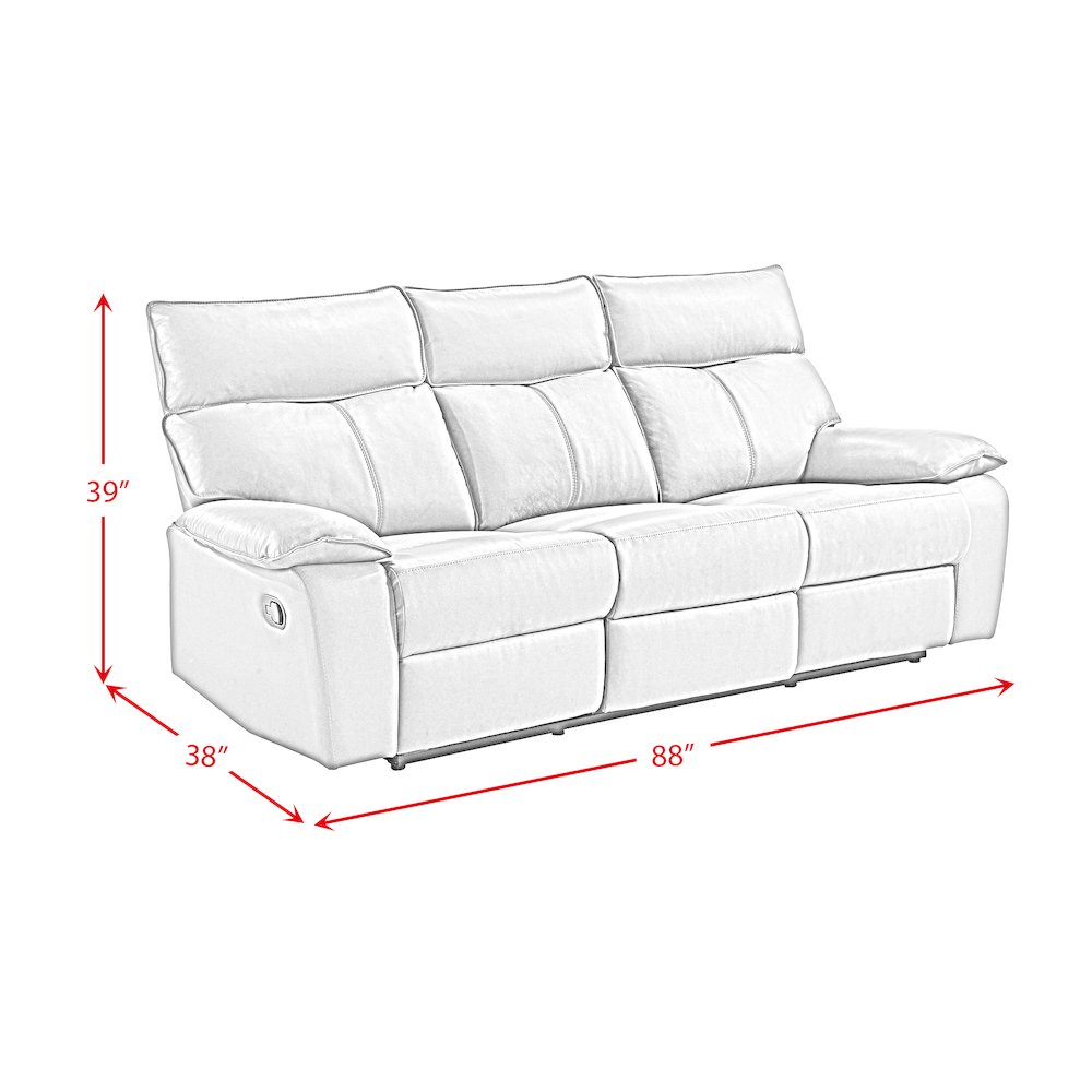 Murray  3PC Living Room Set in Aviarah Grey-Sofa, Loveseat & Recliner. Picture 7