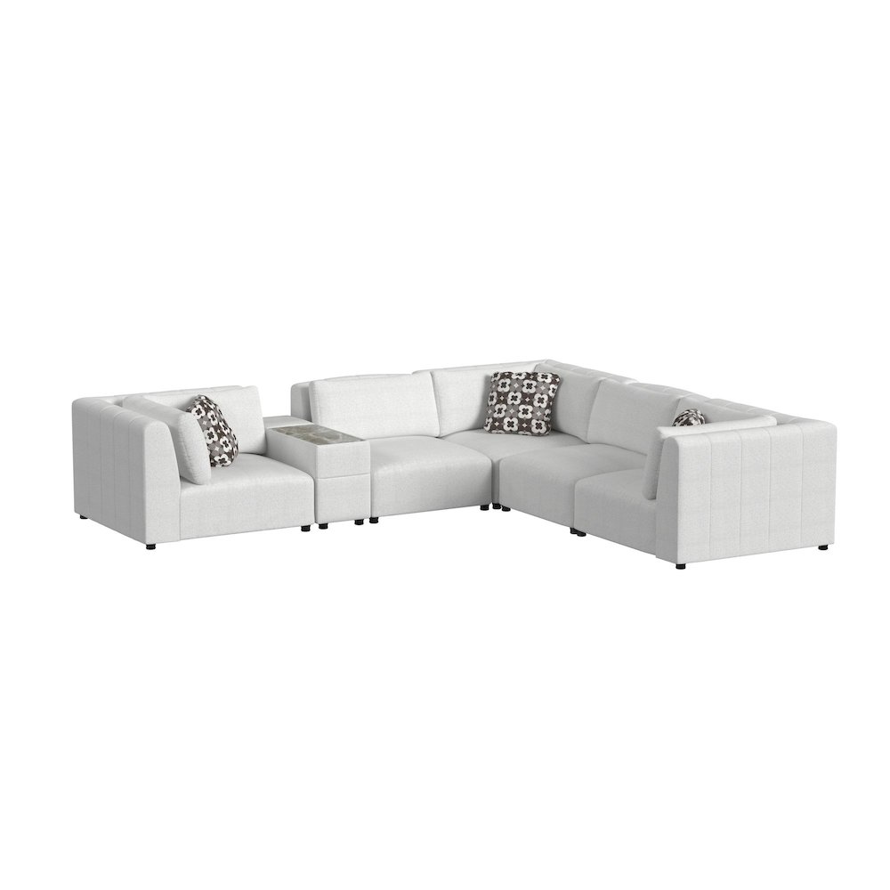 Zandara 6PC Modular Set in Olefin Beige. Picture 1