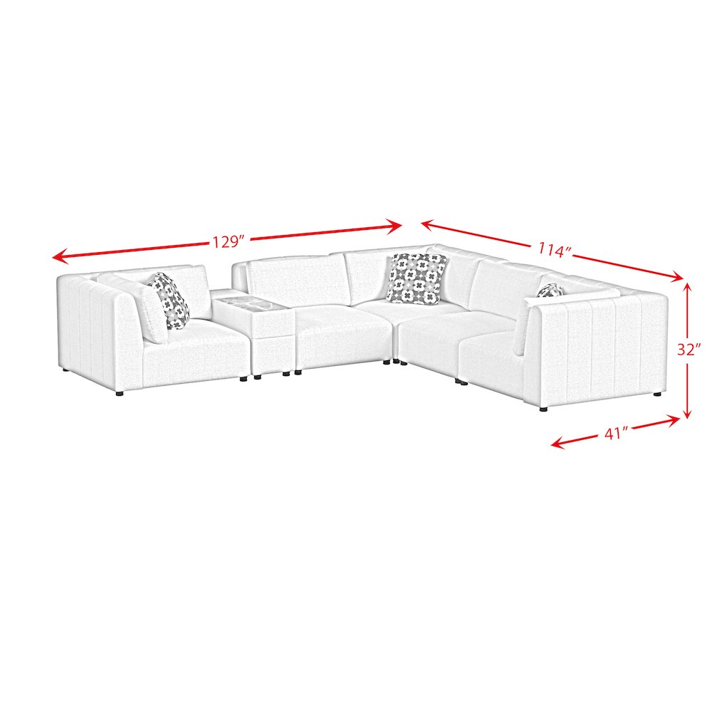 Zandara 6PC Modular Set in Olefin Beige. Picture 14