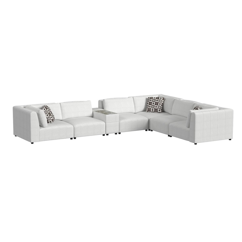 Zandara 7PC Modular Set in Olefin Beige with Pillows. Picture 1