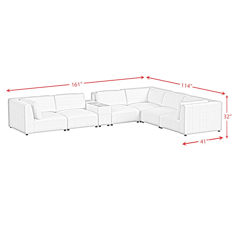Zandara 7PC Modular Set in Olefin Beige with Pillows. Picture 14