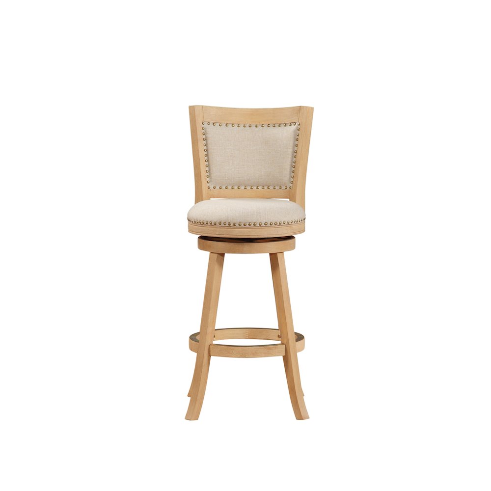 Melrose Swivel Bar Stool - Creme Wire-Brush. Picture 2
