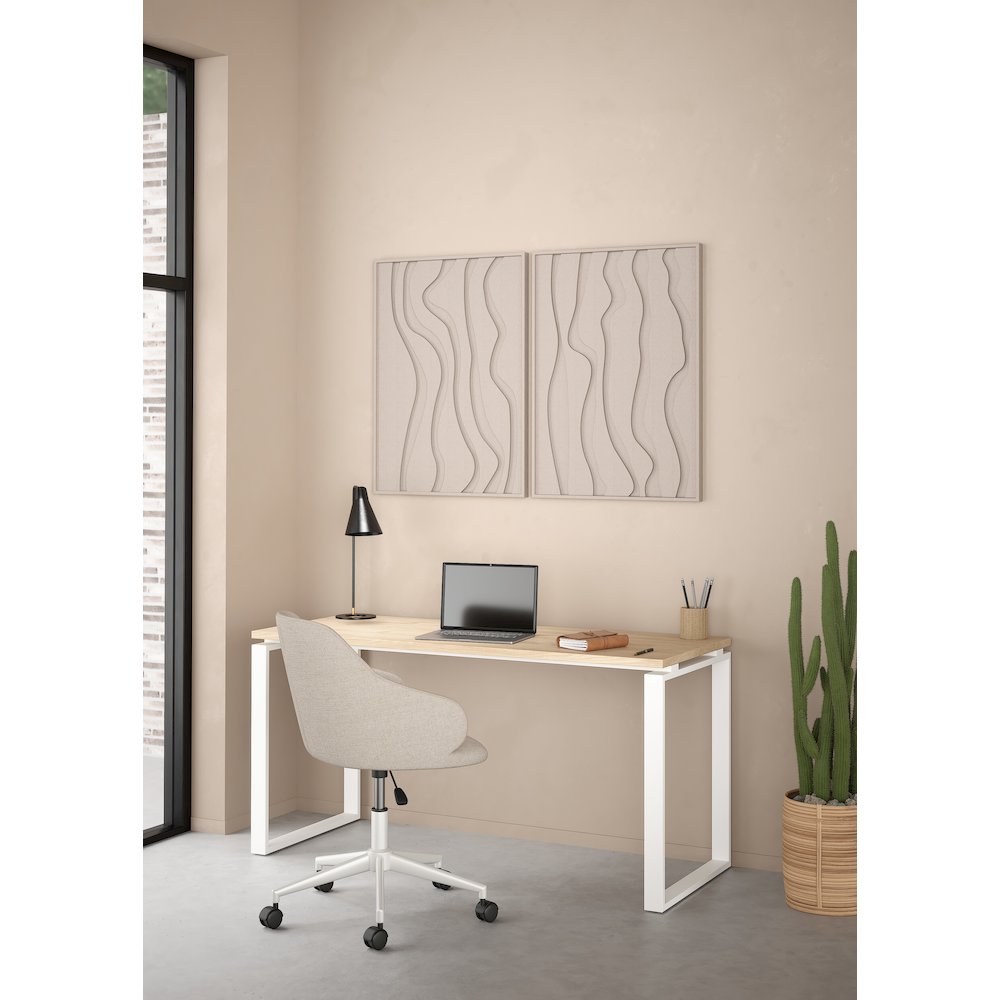Sign Home Office Writing Office Desk, Jackson Hickory/White. Picture 6