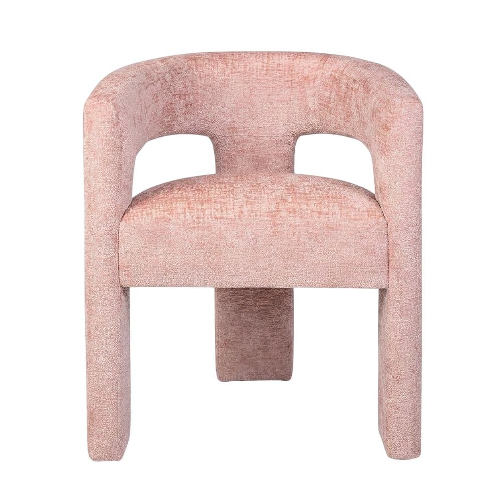 Jacquard Sculpture Accent Chair for Living Room or Bedroom, Pink. Picture 4