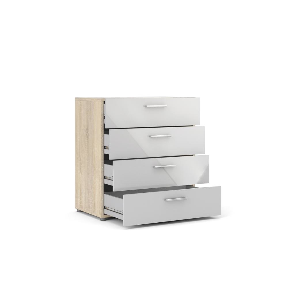 White Wooden Dresser - 4 Drawer Bedroom Furniture for Storage and Organization. Picture 3
