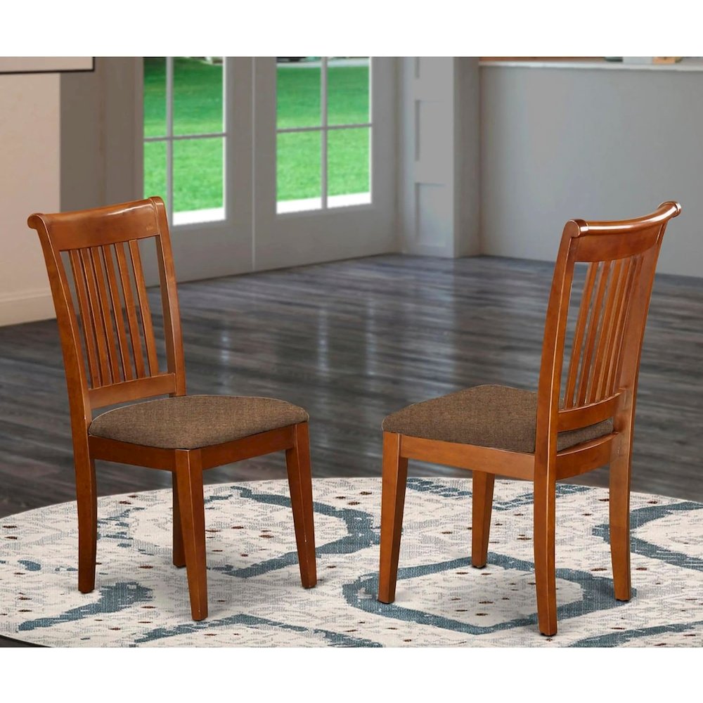 POC-SBR-C Portland slat back chair for kitchen with Fabric seat. Picture 2