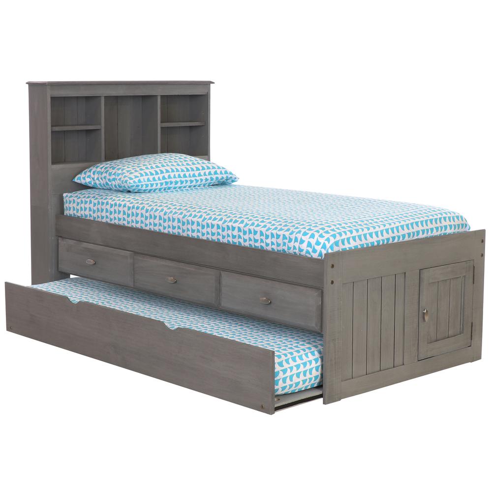 Twin Captains Bookcase Bed with 3 drawers and a Twin Sized Trundle. Picture 2
