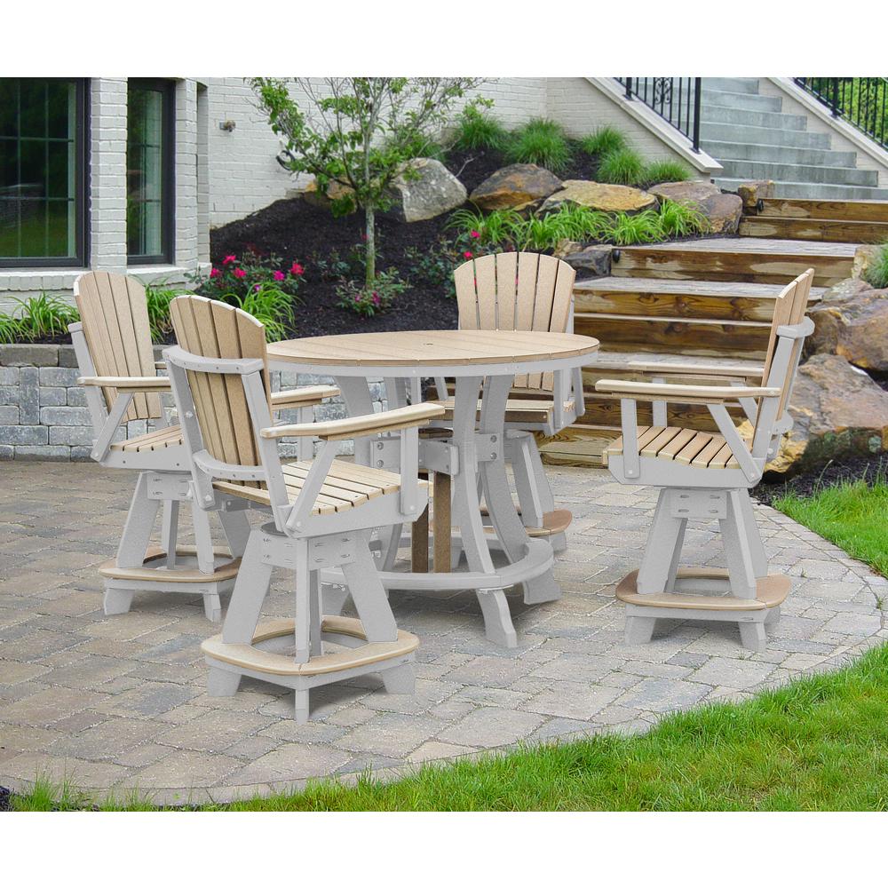 OS Home and Office Model 130-C-WWWT Counter Height Swivel Arm Chair in Weatherwood on a White Base. Picture 6