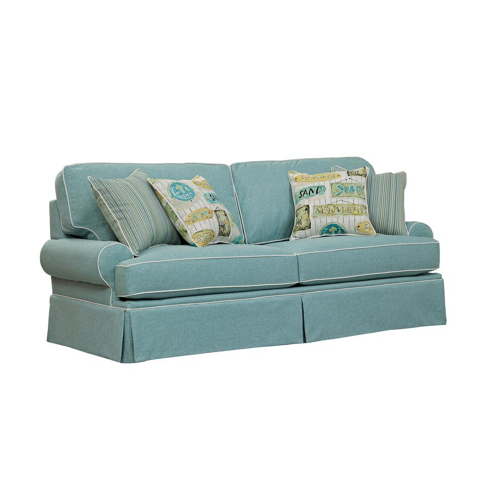 American Furniture Classics Sleeper Sofa with Four Accent Pillows. Picture 1