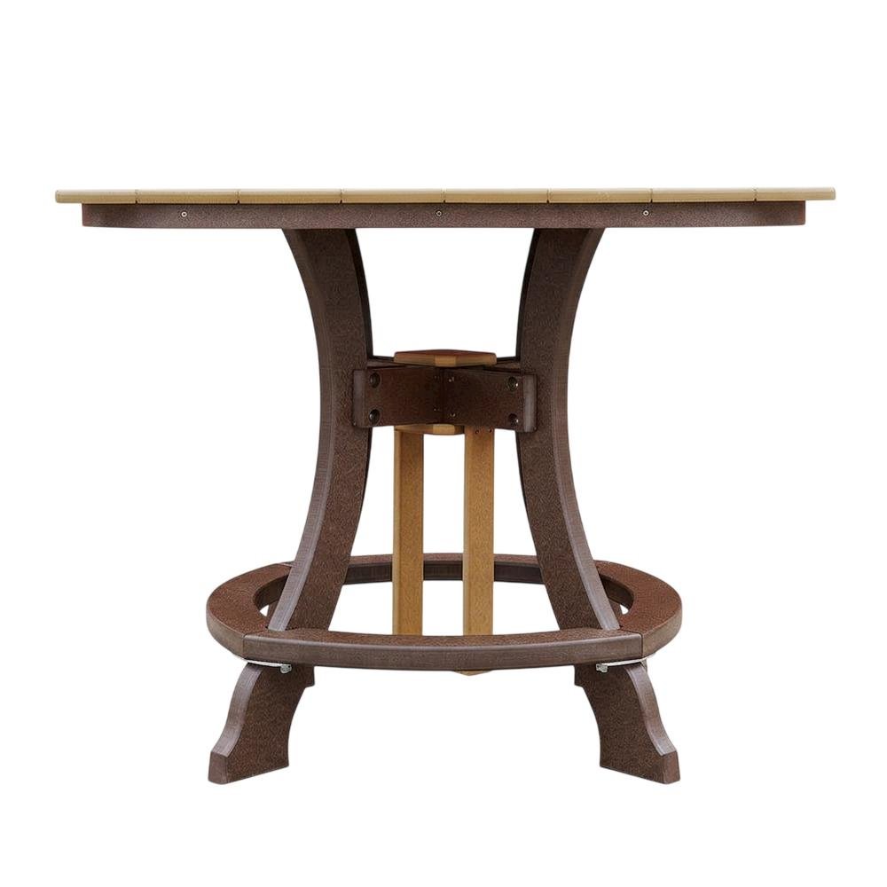 Cedar Outdoor Dining Table With Tudor Brown Base, Square Shape, 44-Inch Size. Picture 4