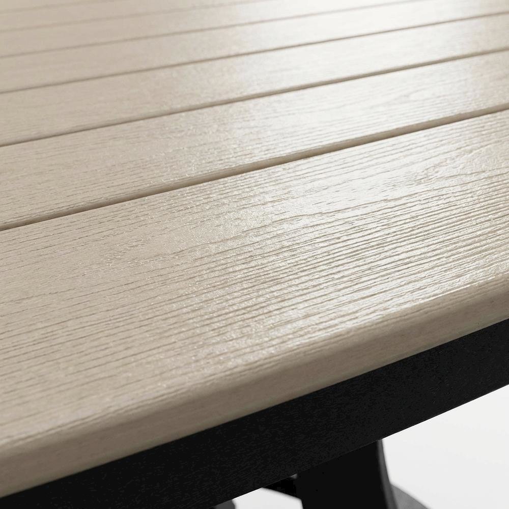 Black Base Square Outdoor Dining Table With Black Base For Patio Use. Picture 5