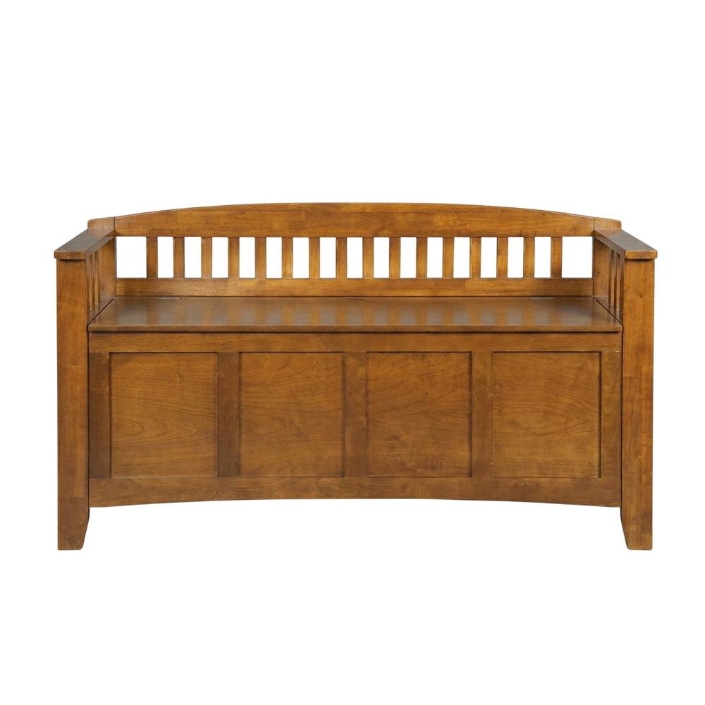 Wood Entryway Gun Concealment Bench with Storage and Durable Finish. Picture 1