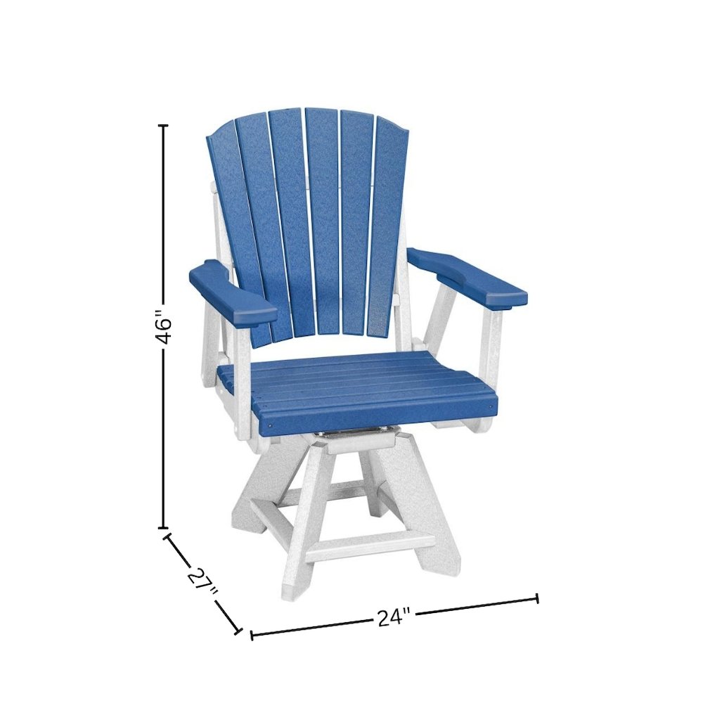 Dining Swivel Chair, Single Seat, All-Weather HDPE, Blue. Picture 6