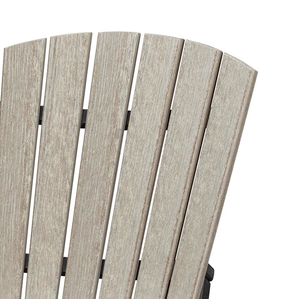 Fan Back Rocking Chair, Single Seat, All-Weather Poly Lumber, Brown. Picture 4