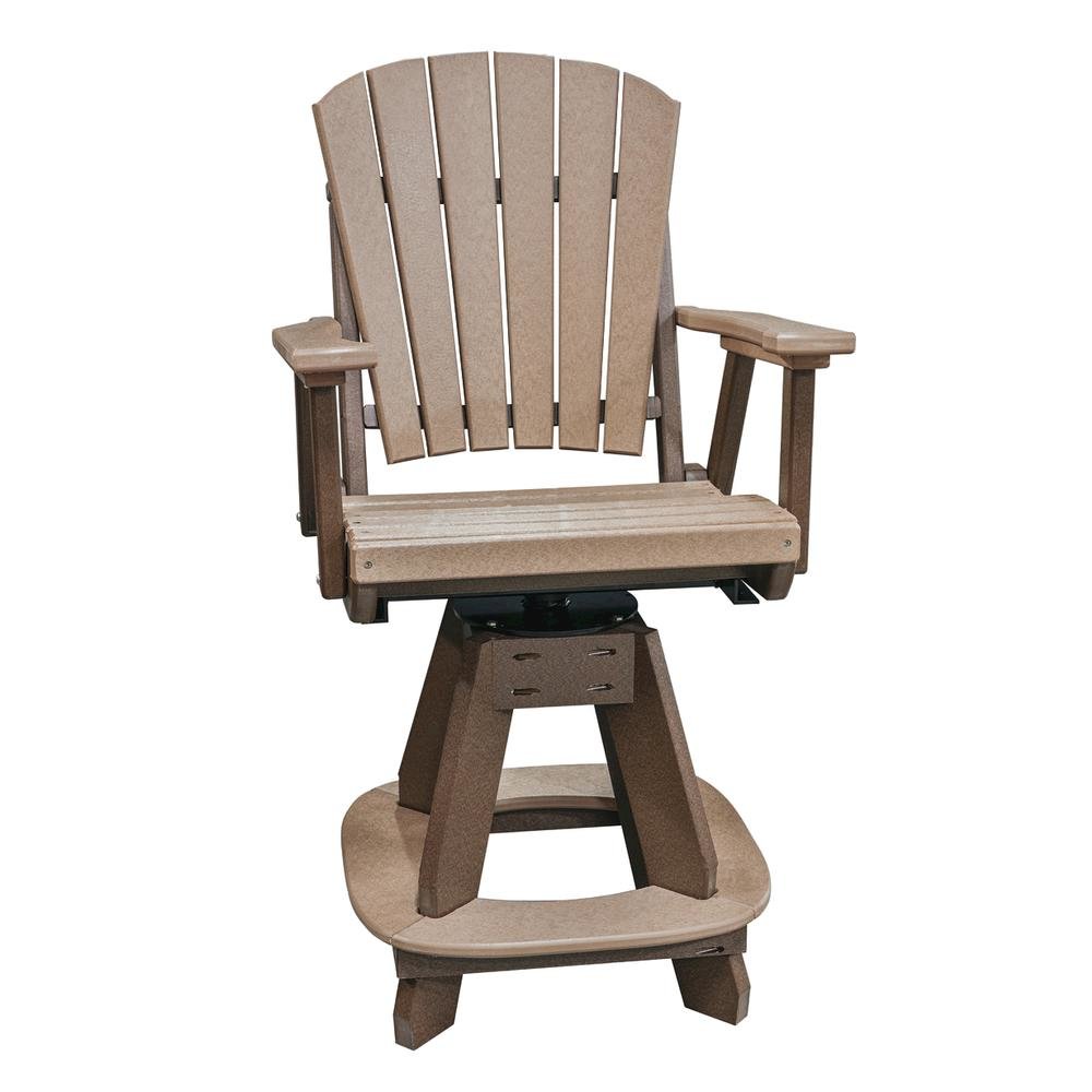 Square Counter Height Dining Set, 5-Piece, Brown HDPE, Patio Table, Foot Rest. Picture 6