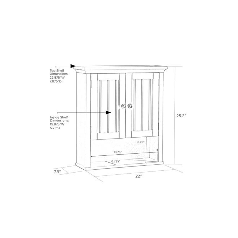 Two Door Wall Cabinet with shelves. Picture 7