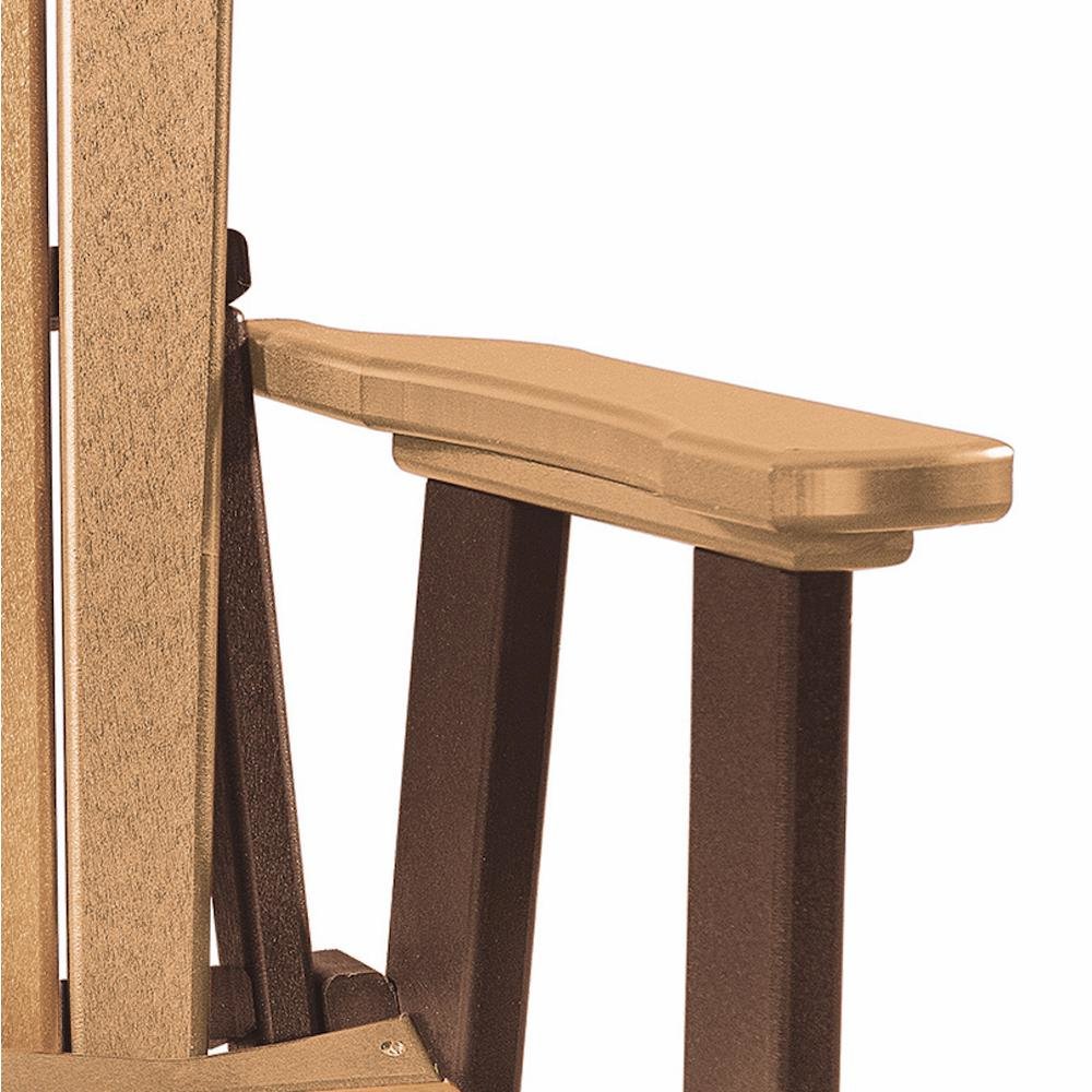 Fan Back Swivel Glider, Cedar Brown, Heavy Duty Polyethylene, Porch Seating. Picture 6