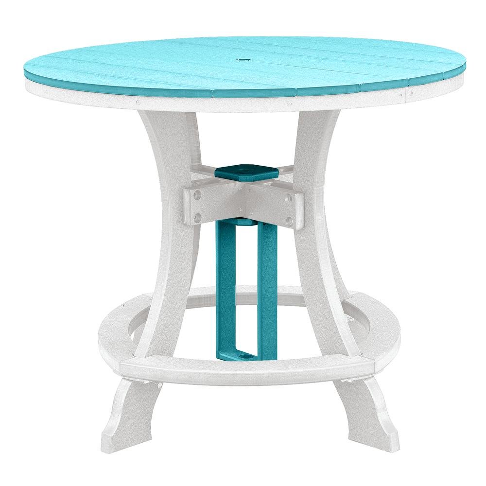 5-Pc Round Dining Set, Aruba Blue, Counter Height, Poly. Picture 8
