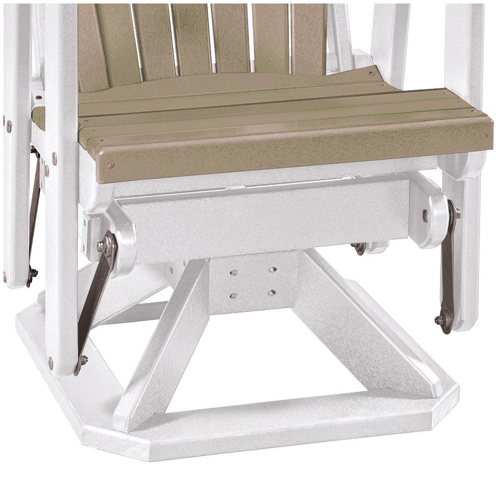 Fan Back Swivel Glider, Single Chair, All-Weather Polyethylene, Brown. Picture 4