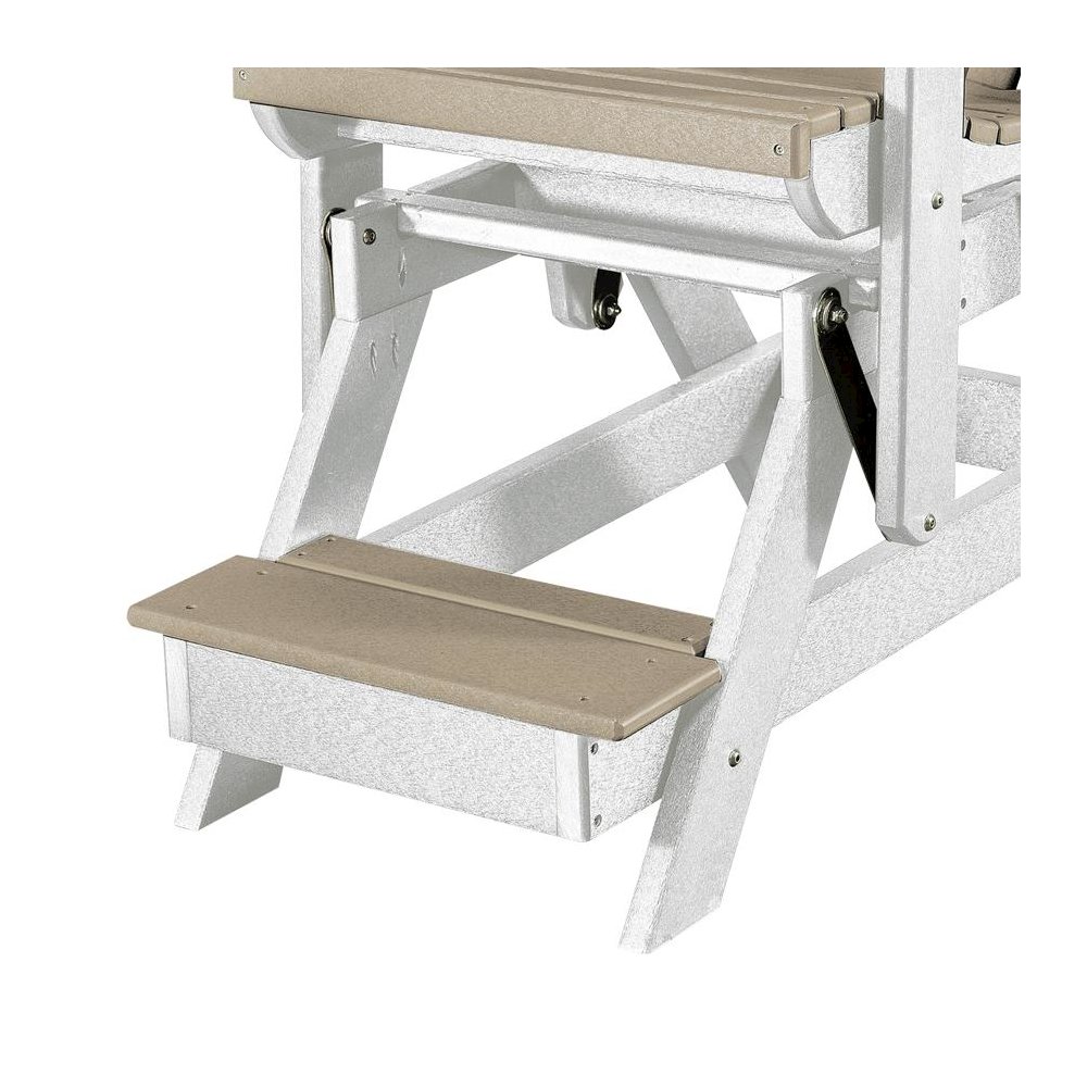 Fan Back Balcony Glider, Single Chair, Elevated Seating, All-Weather HDPE, Brown. Picture 4