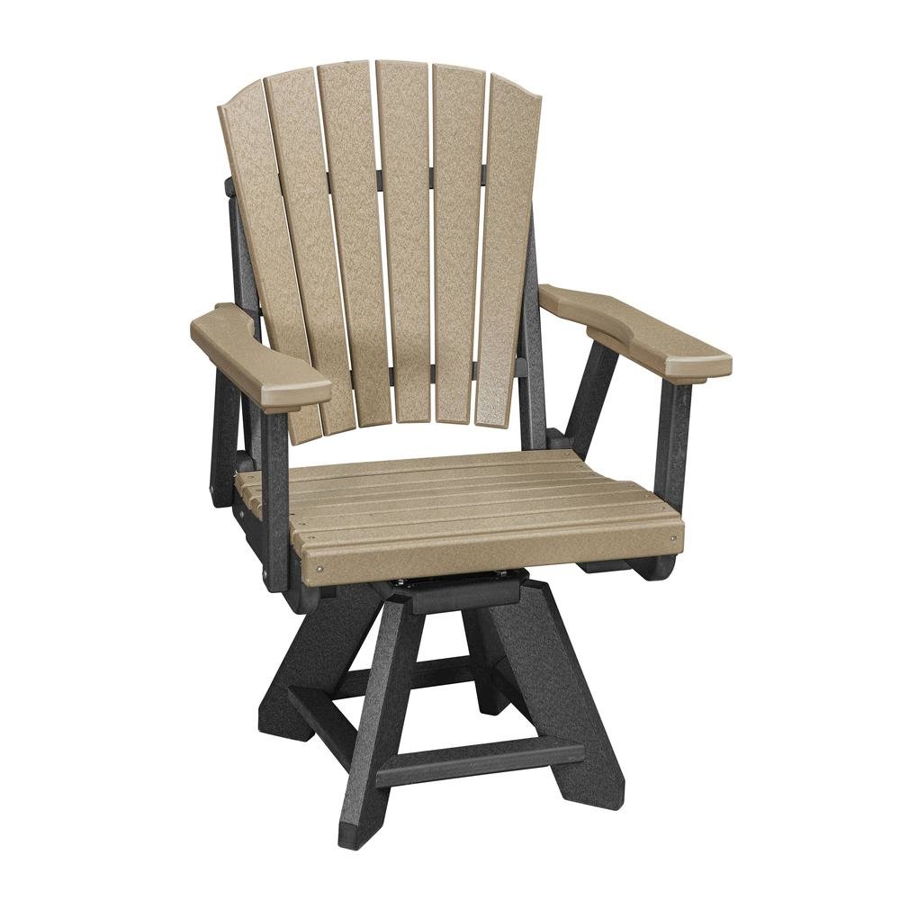 Dining Swivel Chair, Single Seat, All-Weather HDPE, Brown. Picture 1