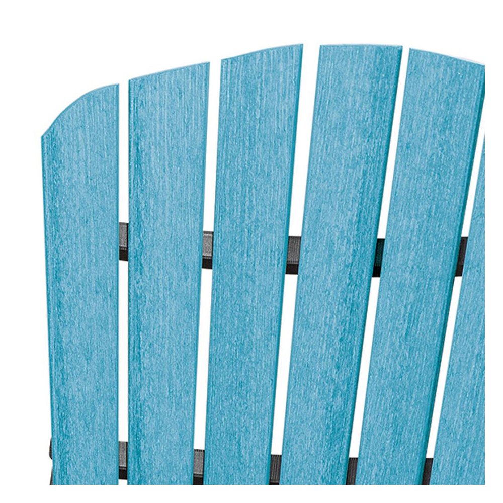 Double Balcony Height Glider, Elevated 2-Seater, Center Table, HDPE, Blue. Picture 6