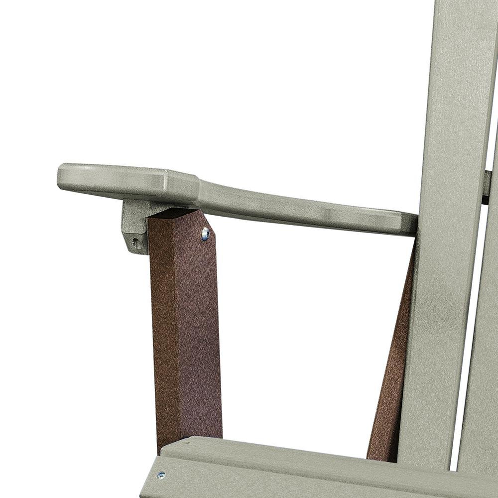 Fan Back Folding Adirondack Chair, Weatherwood Brown, Heavy Duty, Patio Seating. Picture 5