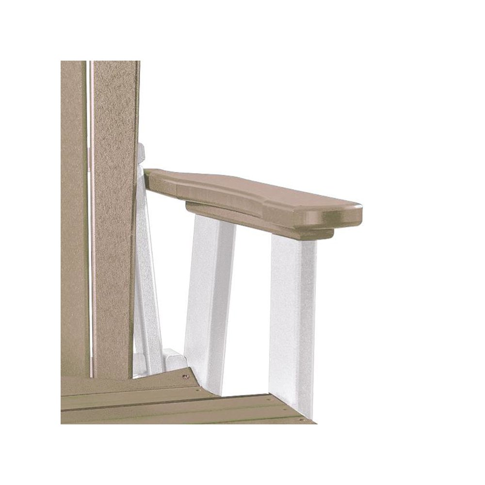 Fan Back Balcony Glider, Single Chair, Elevated Seating, All-Weather HDPE, Brown. Picture 5