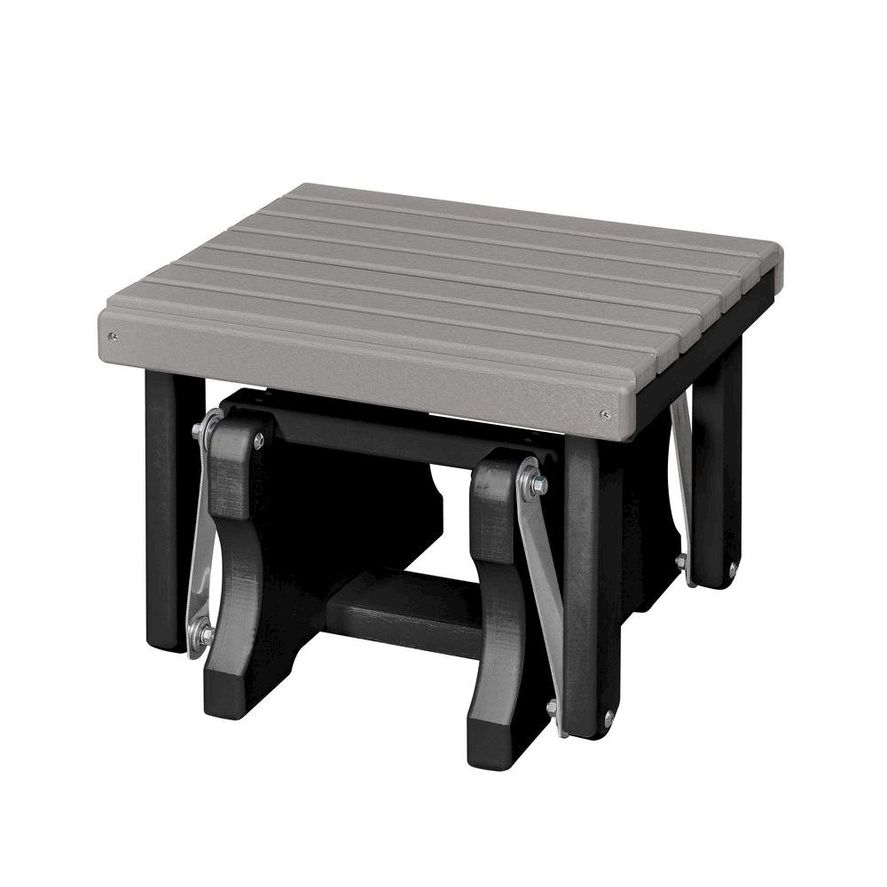 Gliding Ottoman, Footrest, All-Weather HDPE, Grey. Picture 1