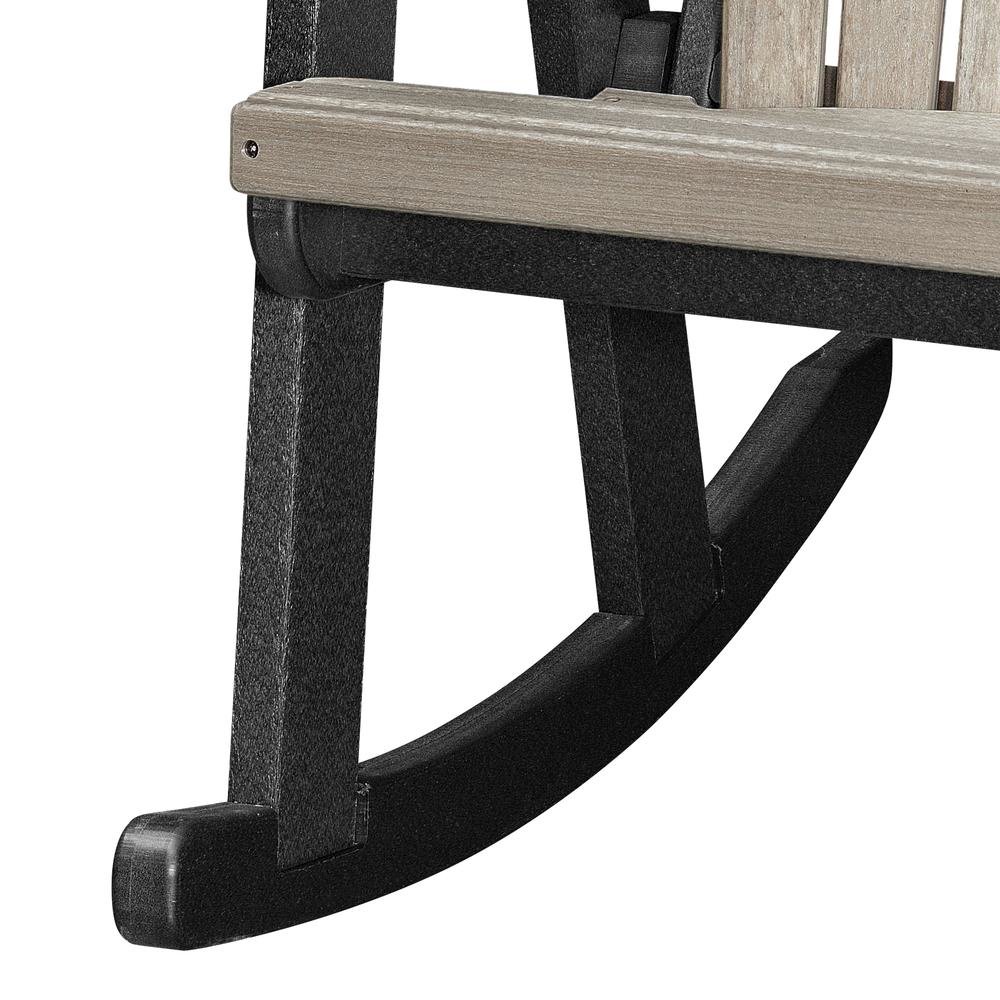 Fan Back Rocking Chair, Single Seat, All-Weather Poly Lumber, Brown. Picture 5