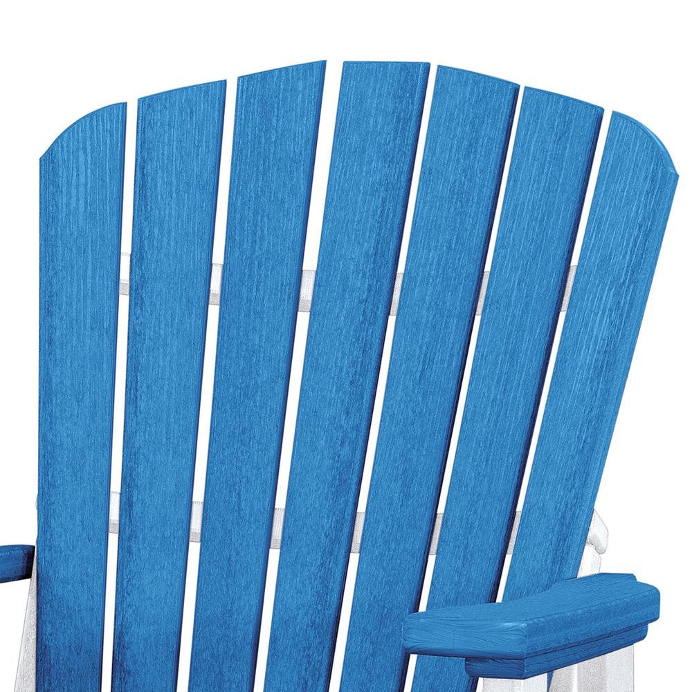 Balcony Glider Chair, Blue White, Elevated Seating, Heavy Duty Poly. Picture 4