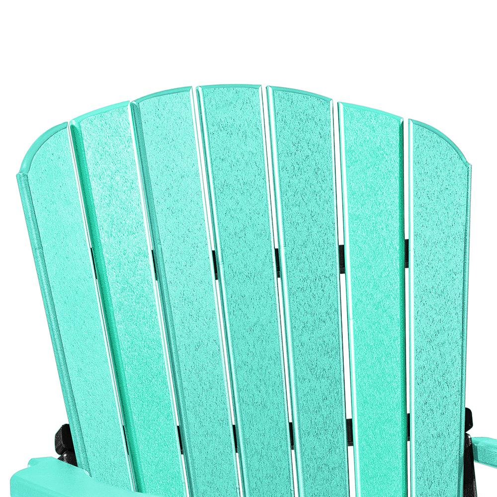 Fan Back Swivel Glider, Aruba Blue, Heavy Duty Polyethylene, Porch Seating. Picture 6