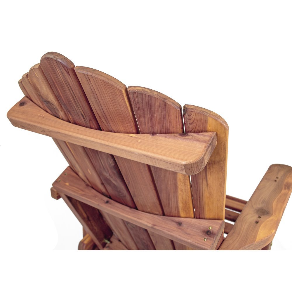 Adirondack Swivel Glider, Single Chair, Brown Wood Design. Picture 7