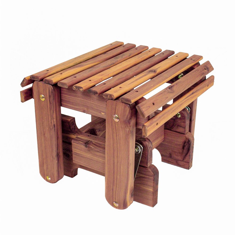 Gliding Ottoman, Footrest, Brown Wood Design. Picture 5