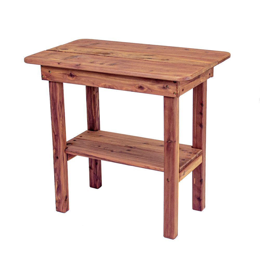 Rectangular Side Table, Outdoor Accent, Brown Wood Design. Picture 1