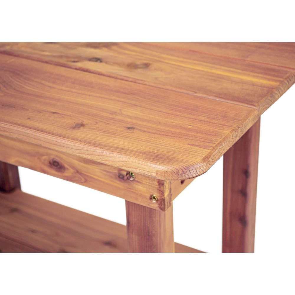 Rectangular Side Table, Outdoor Accent, Brown Wood Design. Picture 4