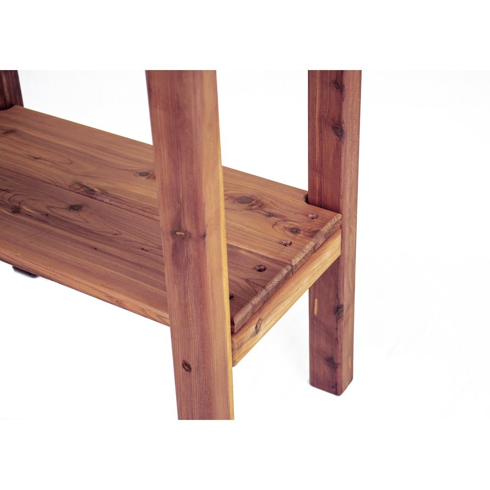 Rectangular Side Table, Outdoor Accent, Brown Wood Design. Picture 5