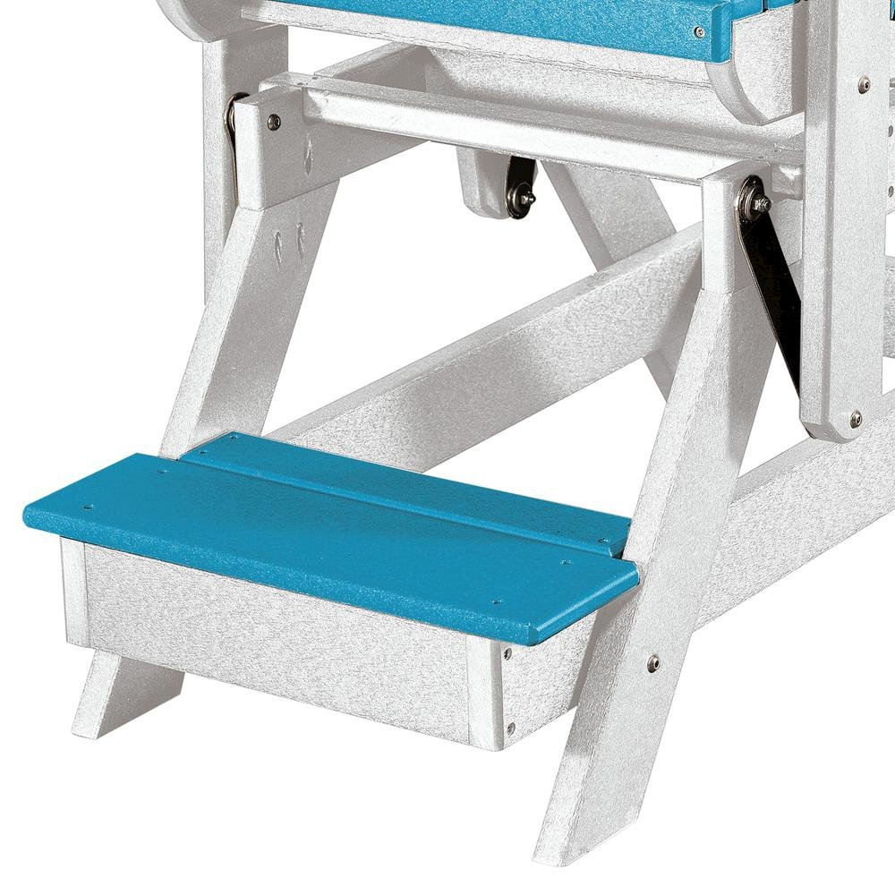 Fan Back Balcony Glider, Single Chair, Elevated Seating, All-Weather HDPE, Blue. Picture 4