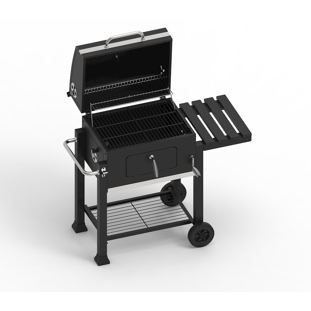 Charcoal Grill, Steel, Adjustable Tray, Black. Picture 5