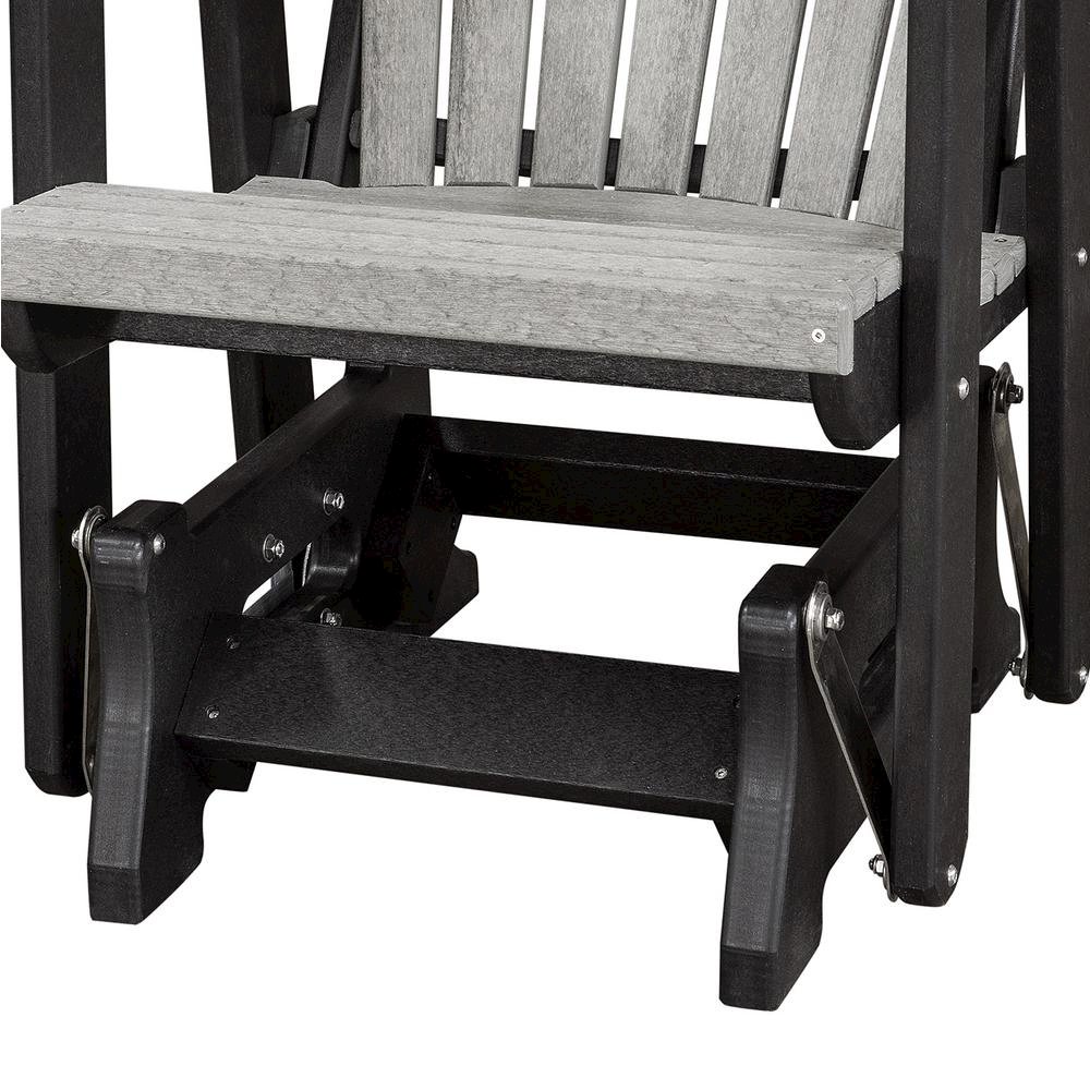 Double Glider Bench with Table, Light Gray, Heavy Duty Poly. Picture 7