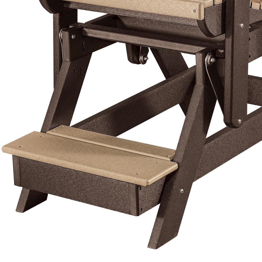 Balcony Glider Chair, Cedar Brown, Elevated Seating, Heavy Duty Poly. Picture 5