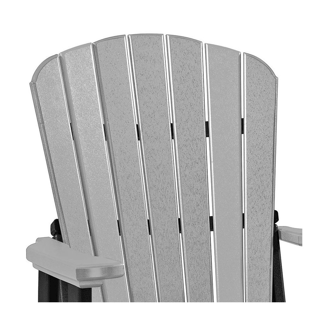Balcony Glider Chair, Light Gray Black, Tall Seating, Heavy Duty Poly. Picture 6