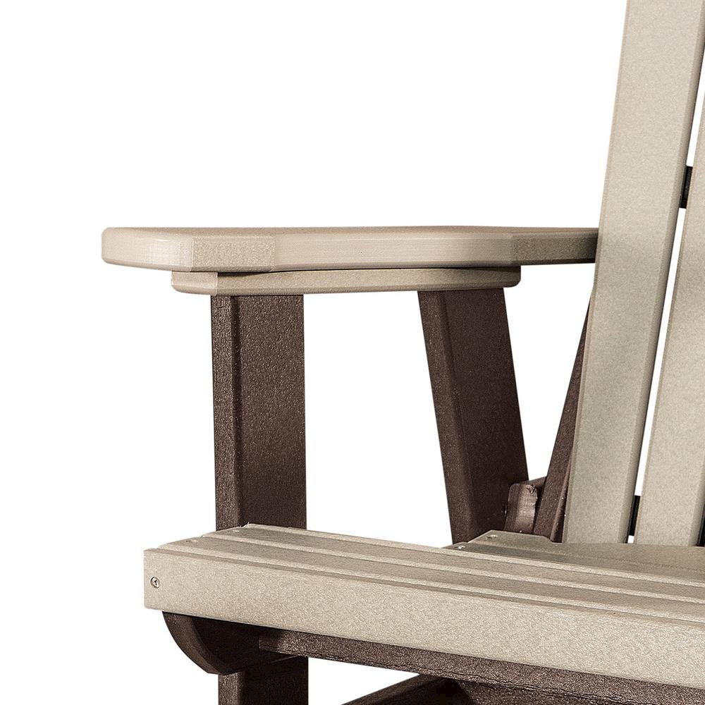 Balcony Glider Chair, Weatherwood Brown, Elevated Seating, Heavy Duty Poly. Picture 6