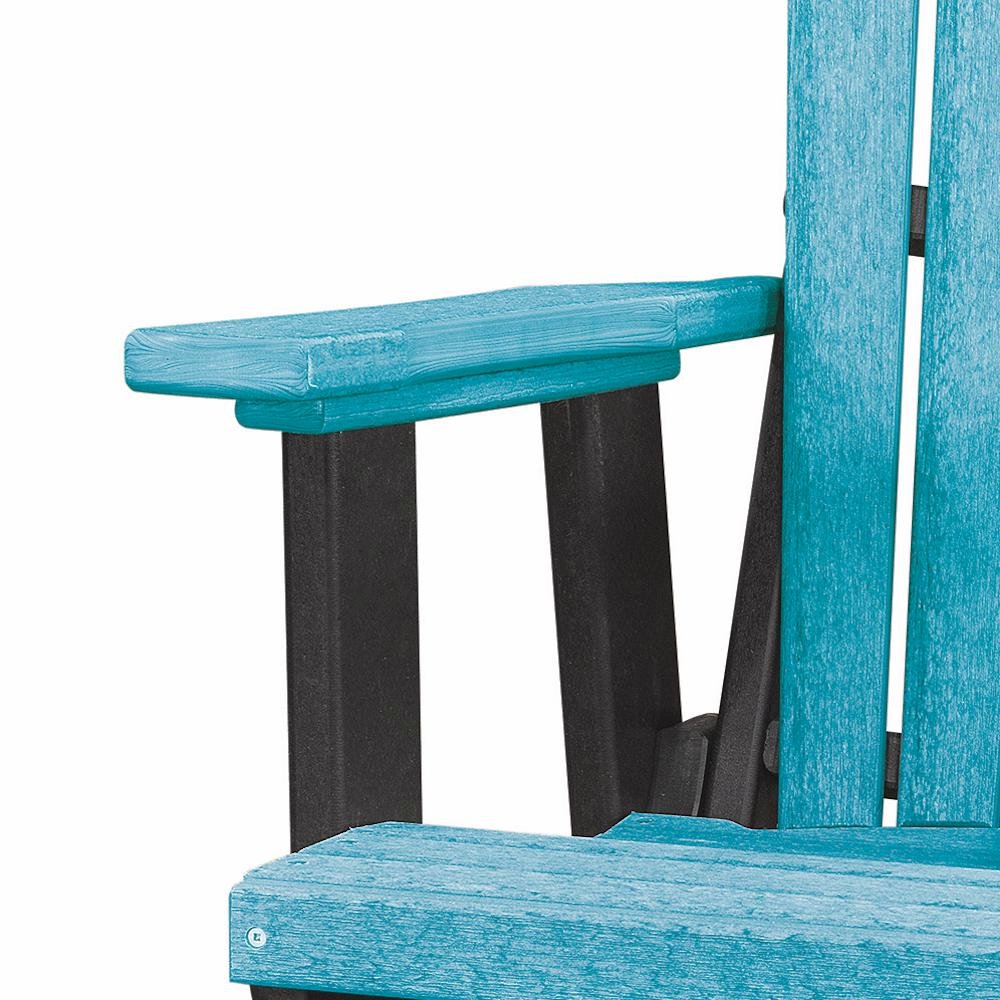 Double Balcony Height Glider, Elevated 2-Seater, Center Table, HDPE, Blue. Picture 9