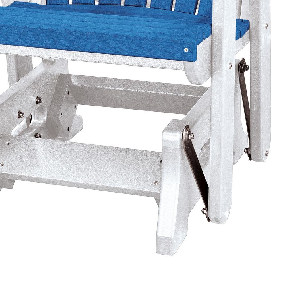 Double Glider Bench with Table, Blue, Heavy Duty Poly. Picture 6