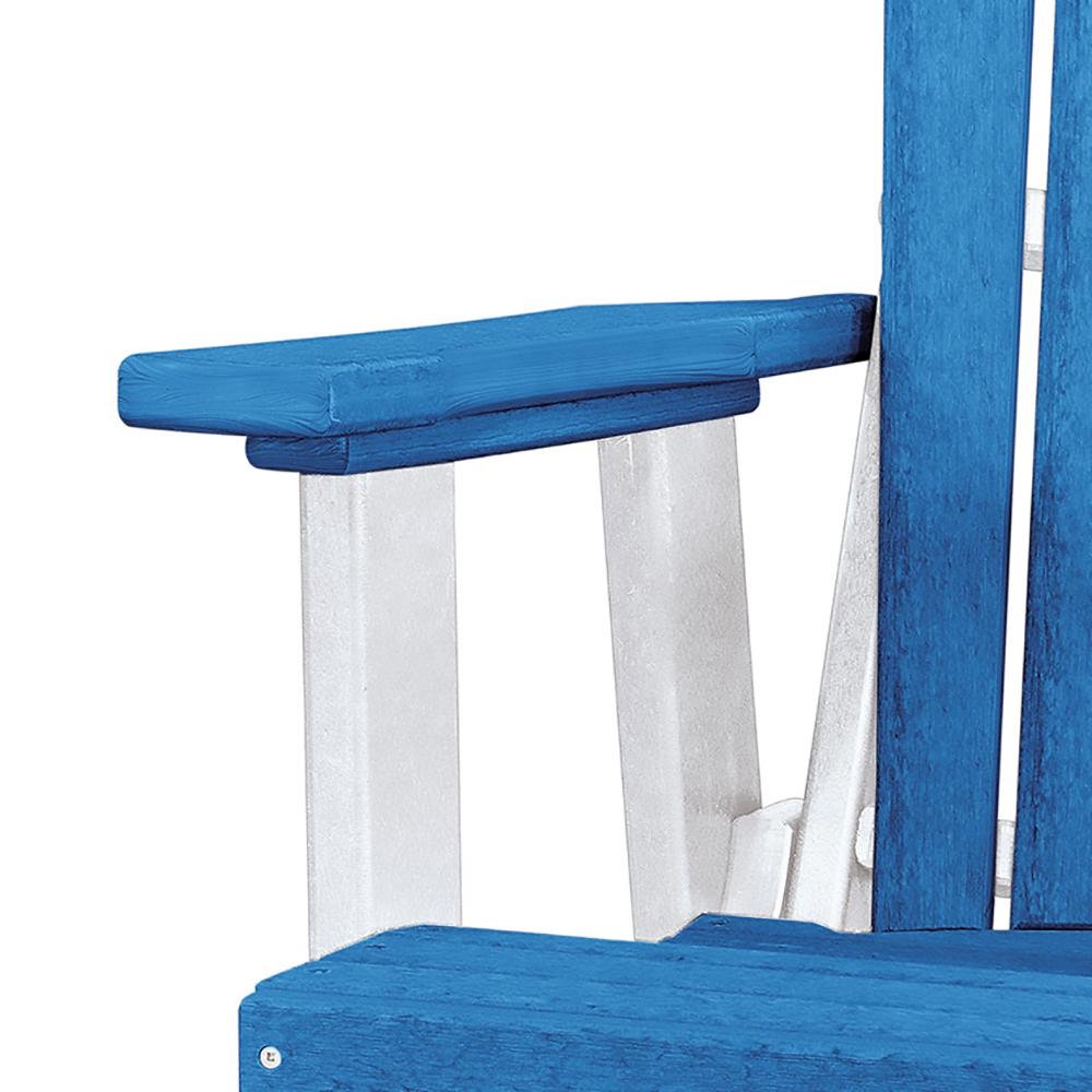 Balcony Glider Chair, Blue White, Elevated Seating, Heavy Duty Poly. Picture 6