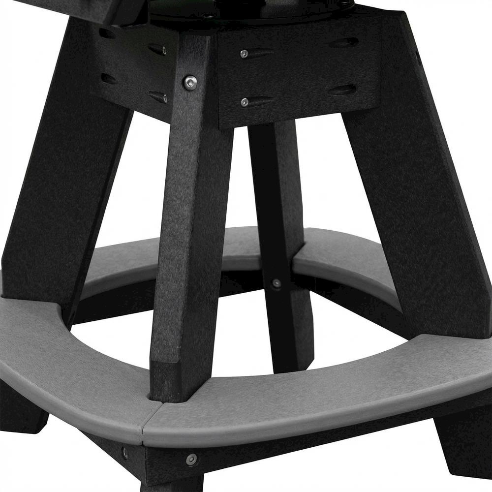 Outdoor Dining Chair With Swivel Arm And Light Gray Finish On Black Base. Picture 6