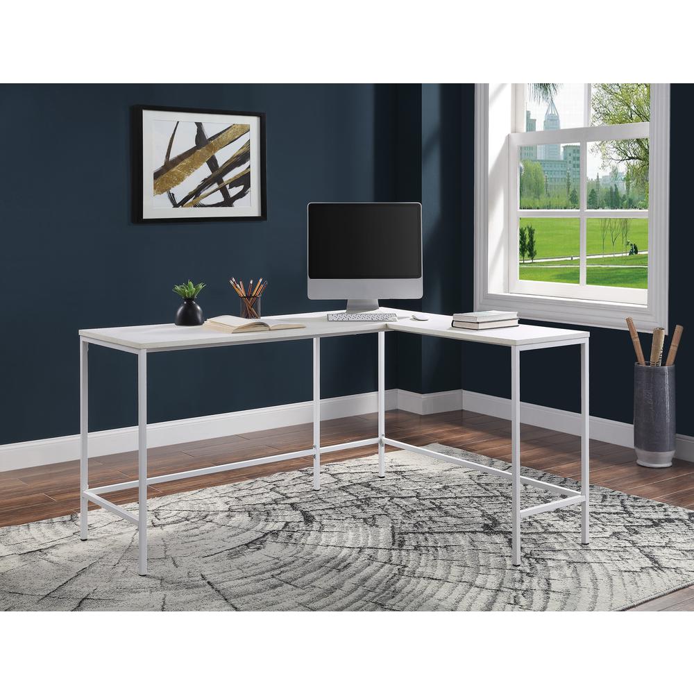 Contempo L-shaped Desk in White Oak Finish, CNT41-WK. Picture 2